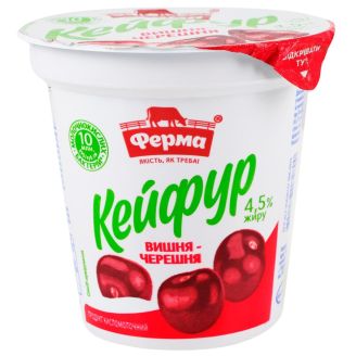 Кисломолочний продукт Кейфур вишня-черешня 4,5% 250г ст. ТМ Ферма