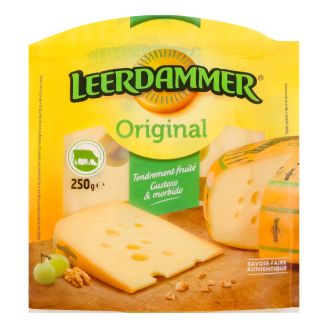 Сир твердий Оригінальний шматок 45% 250г Леердаммер 
