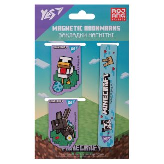 Закладки магнітні Yes "Minecraft.Spring", 3 шт, блакитні, 708344