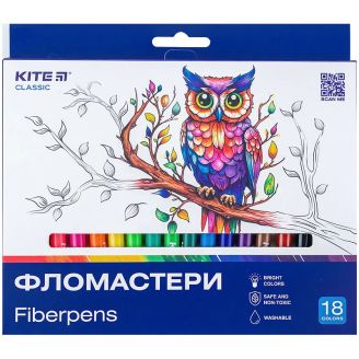 Фломастери, набiр 18 шт. Kite Classic, 67657, K-448