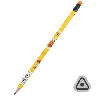 Олівець графітний з гумкою, тригранний GF, 70781, GF25-046