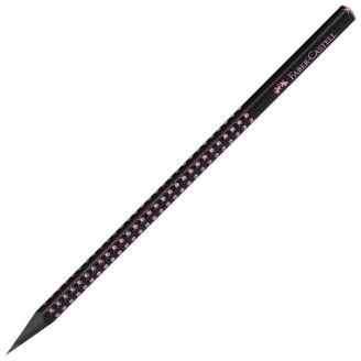 ОЛІВЕЦЬ ЧОРНОГРАФІТНИЙ FABER-CASTELL GRIP SPARKLE MIDNIGHT ROSE, ЧОРНЕ ДЕРЕВО З РОЖ. ЦЯТКАМИ, 118258