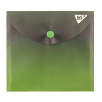 Папка-конверт YES B6 на кнопці "Fusion", сіро-зелена, 492300